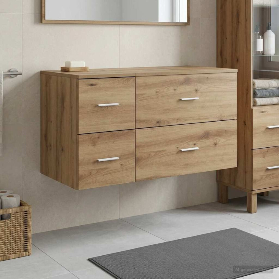 vidaXL Badkamermeubelset 2 st Artisanaal eiken Bewerkt hout afbeelding 1