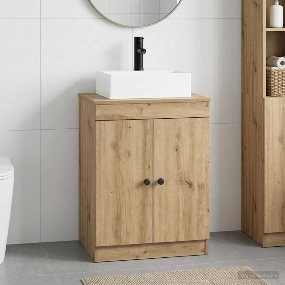 vidaXL Badkamermeubelset Artisanaal eiken Bewerkt hout afbeelding 1