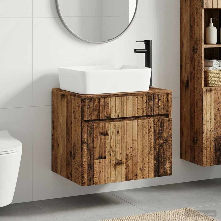 vidaXL Badkamermeubelset Oud hout Bewerkt hout afbeelding 1