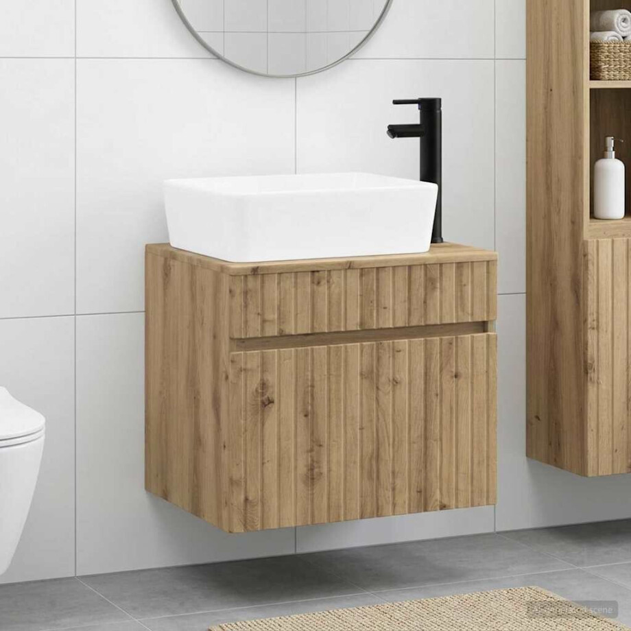 vidaXL Badkamermeubelset Artisanaal eiken Bewerkt hout afbeelding 1