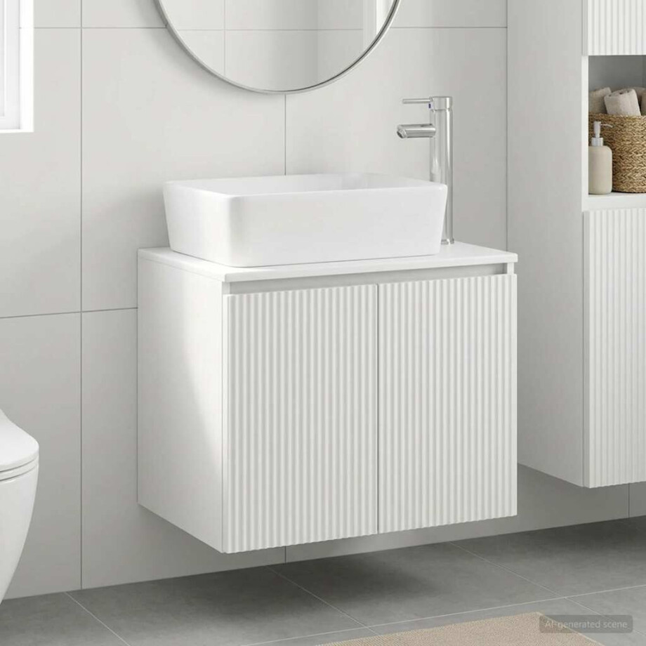vidaXL Badkamermeubelset Wit Bewerkt hout vidaXL Badkamermeubelset Wit Bewerkt hout afbeelding 1