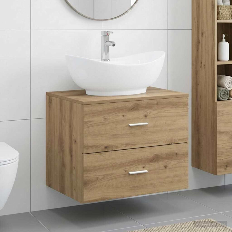 vidaXL Badkamermeubelset Artisanaal eiken Bewerkt hout afbeelding 1