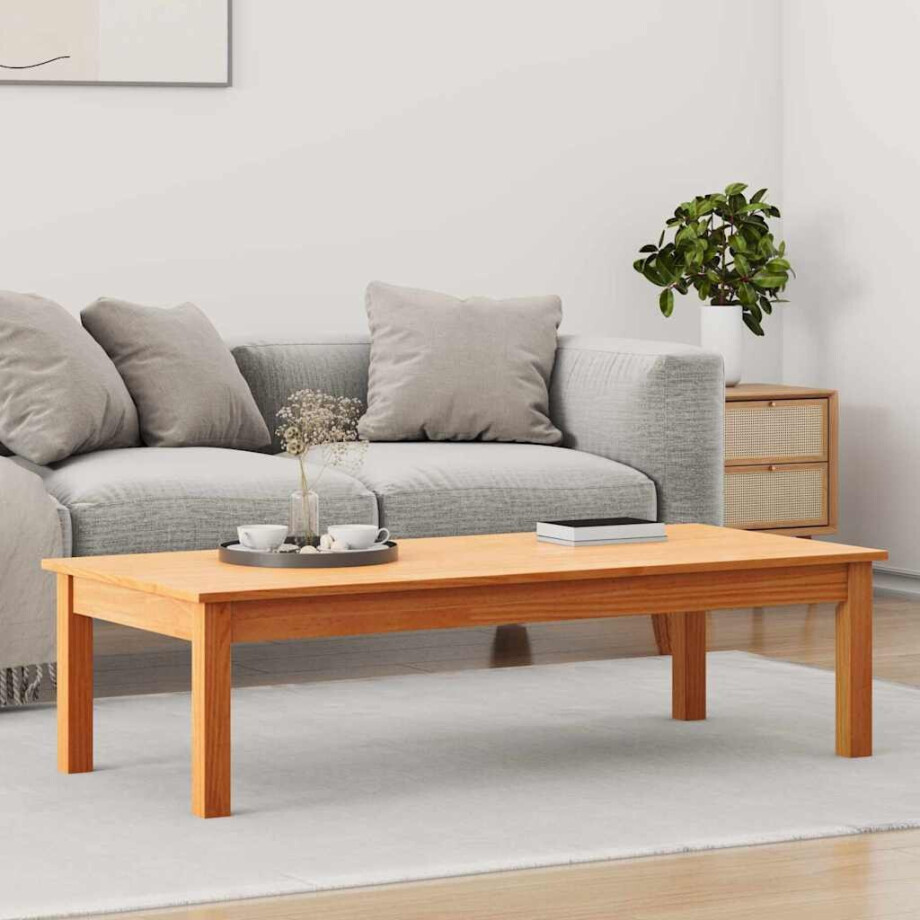 vidaXL Salontafel Max Bruin 110 x 50 x 30 cm Massief grenenhout afbeelding 1