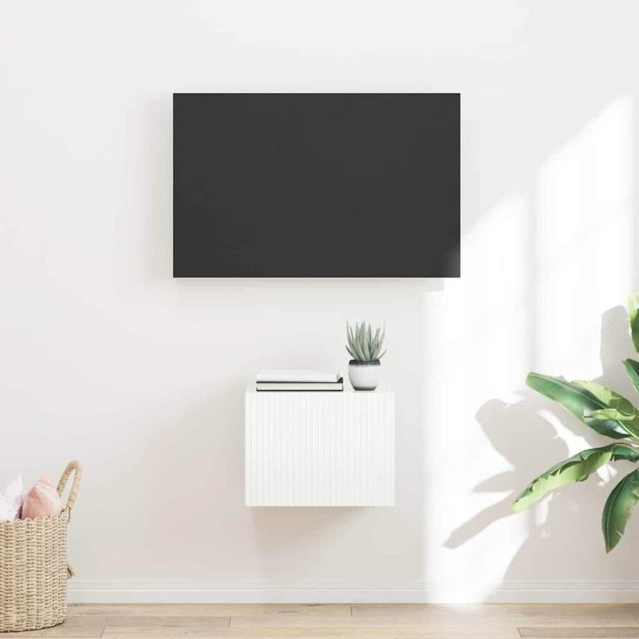 vidaXL TV Wandkast Glanzend Wit 39 x 31 x 29,5 cm Bewerkt hout vidaXL TV Wandkast Glanzend Wit 39 x 31 x 29,5 cm Bewerkt hout afbeelding 1