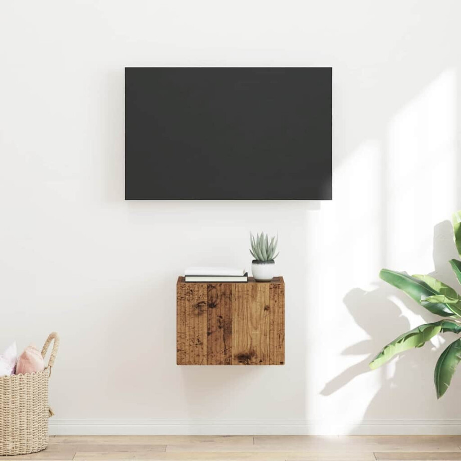 vidaXL TV Wandkast Oud Hout 39 x 31 x 29,5 cm Bewerkt hout vidaXL TV Wandkast Oud Hout 39 x 31 x 29,5 cm Bewerkt hout afbeelding 1