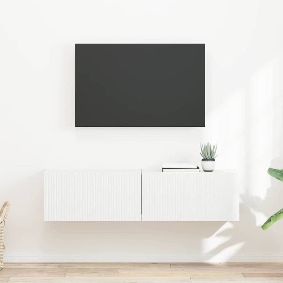 vidaXL TV Wandkast 2 pcs Wit 60 x 31 x 29,5 cm Bewerkt hout vidaXL TV Wandkast 2 pcs Wit 60 x 31 x 29,5 cm Bewerkt hout afbeelding 1