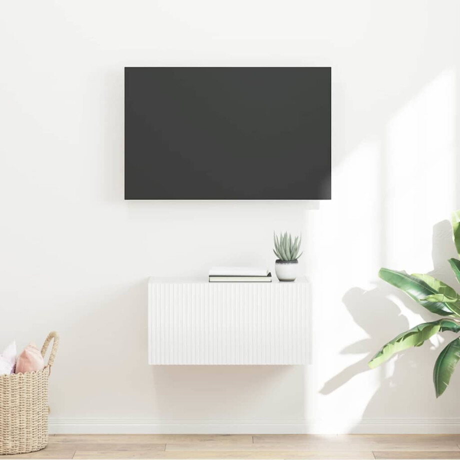 vidaXL TV Wandkast Glanzend Wit 60 x 31 x 29,5 cm Bewerkt hout vidaXL TV Wandkast Glanzend Wit 60 x 31 x 29,5 cm Bewerkt hout afbeelding 1