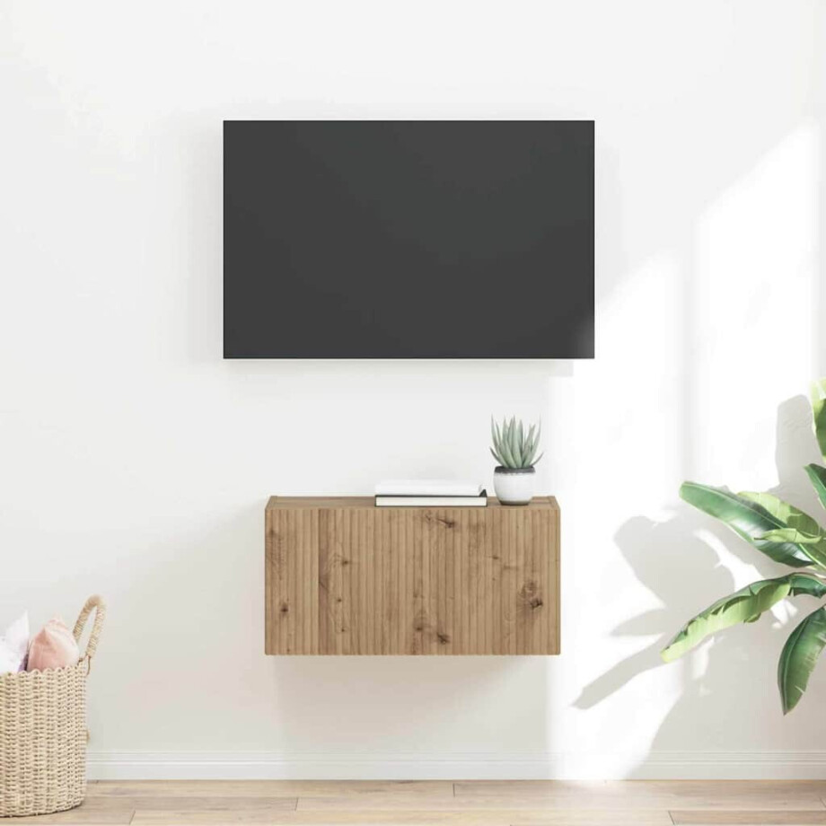vidaXL TV Wandkast Ambachtelijk eiken 60 x 31 x 29,5 cm Bewerkt hout afbeelding 1