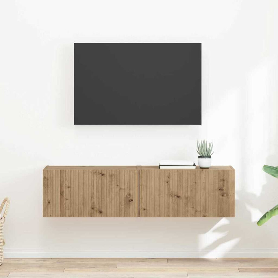 vidaXL TV Wandkast 2 pcs Ambachtelijk eiken 60 x 31 x 29,5 cm afbeelding 1