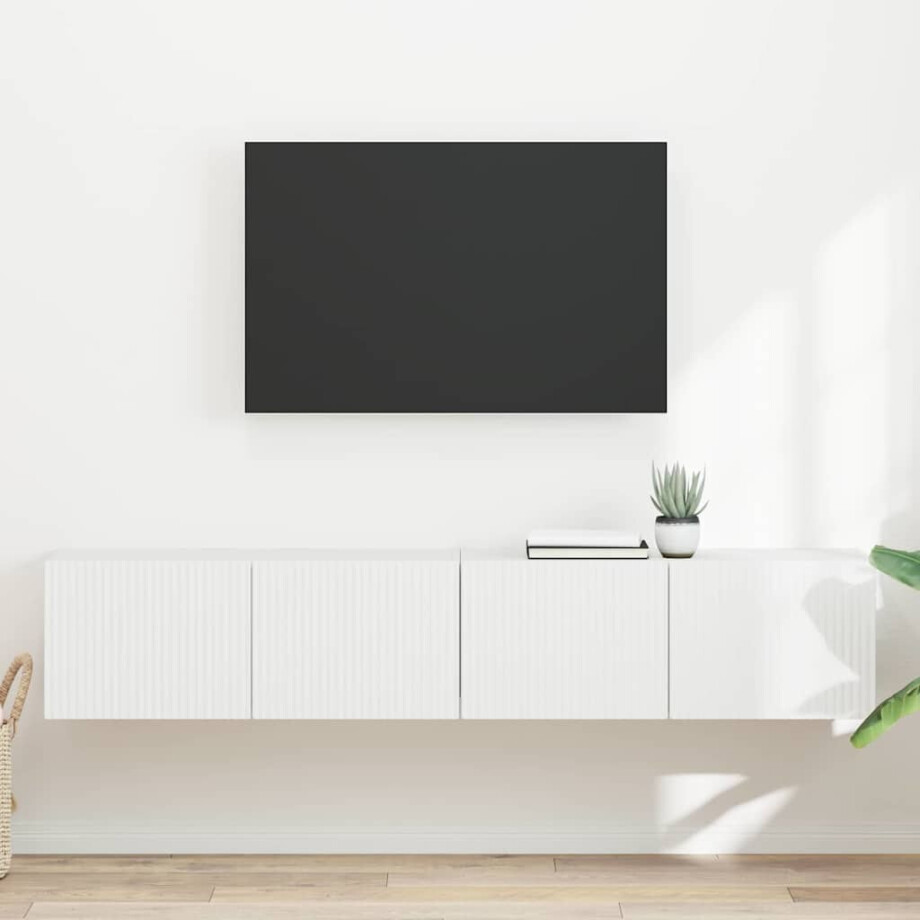 vidaXL TV Wandkast 2 pcs Wit 78,5 x 31 x 29,5 cm Bewerkt hout vidaXL TV Wandkast 2 pcs Wit 78,5 x 31 x 29,5 cm Bewerkt hout afbeelding 1