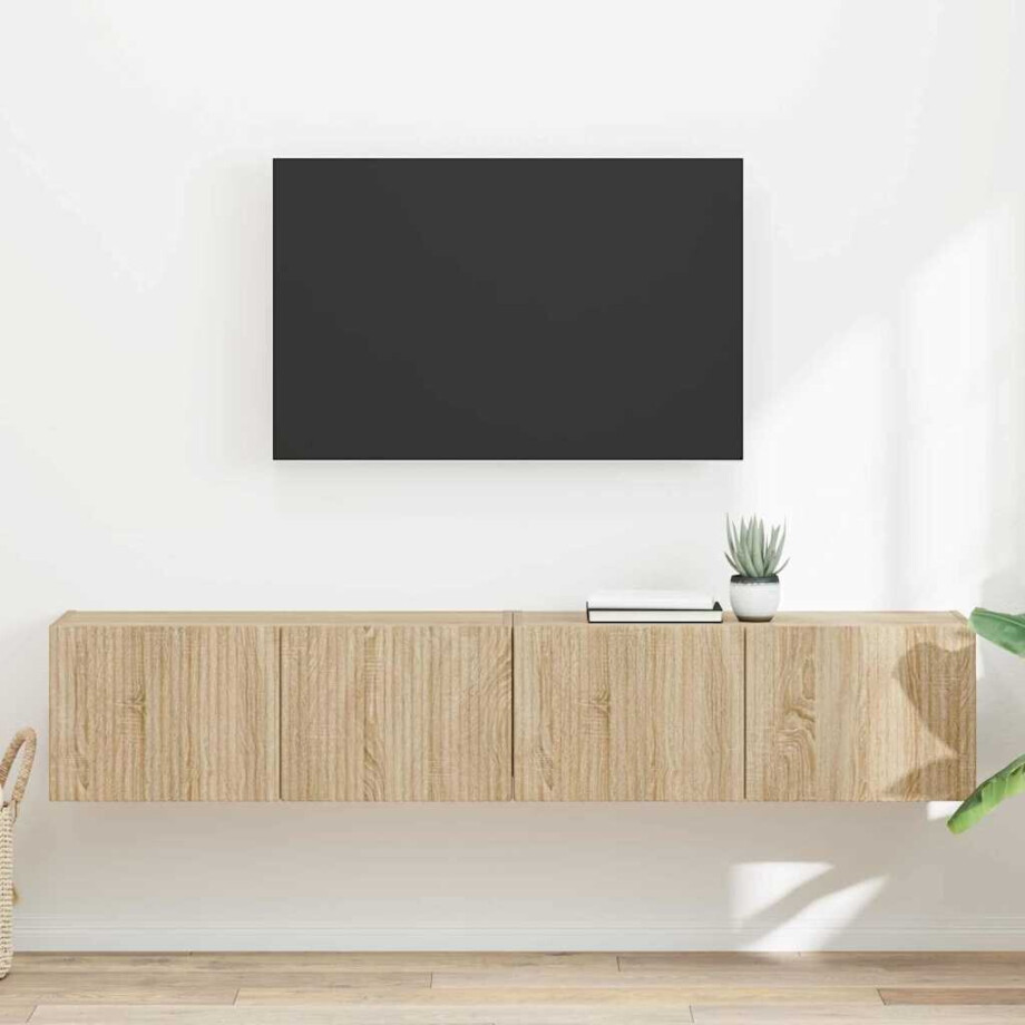 vidaXL TV Wandkast 2 pcs Sonoma 78,5 x 31 x 29,5 cm Bewerkt hout afbeelding 1
