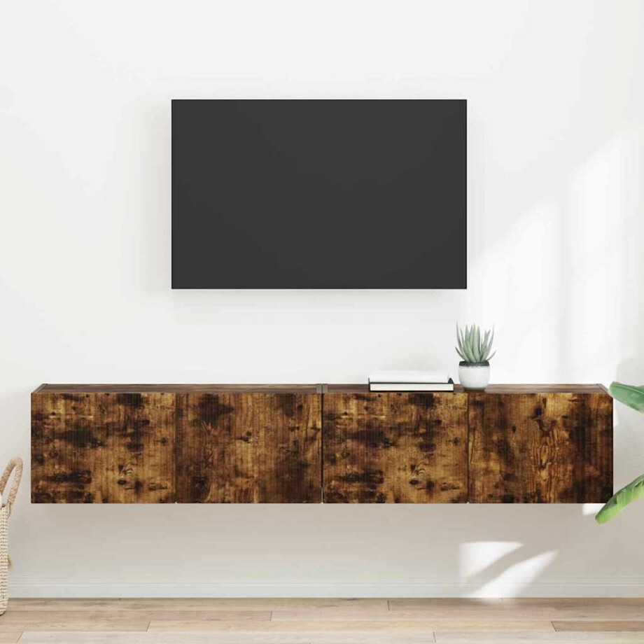 vidaXL TV Wandkast 2 pcs Gerookt eiken 78,5 x 31 x 29,5 cm vidaXL TV Wandkast 2 pcs Gerookt eiken 78,5 x 31 x 29,5 cm afbeelding 1