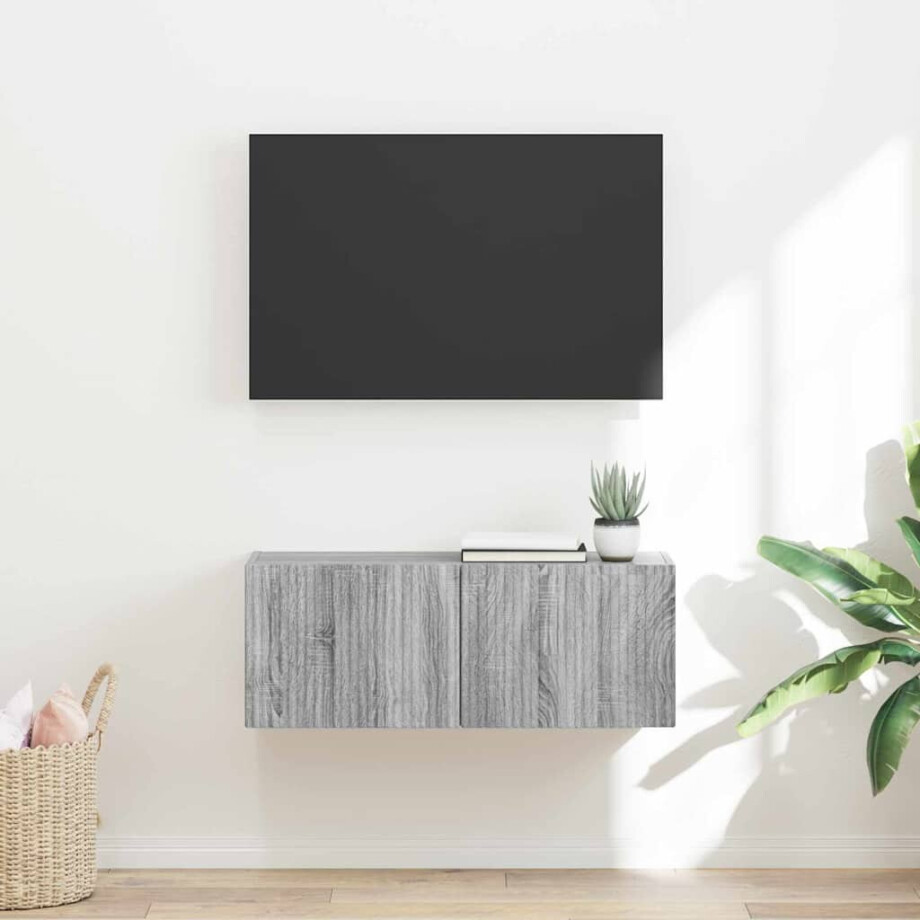 vidaXL TV Wandkast Grijs Sonoma 78,5 x 31 x 29,5 cm Bewerkt hout vidaXL TV Wandkast Grijs Sonoma 78,5 x 31 x 29,5 cm Bewerkt hout afbeelding 1