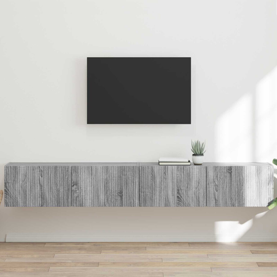 vidaXL TV Wandkast 2 pcs Grijs Sonoma 98 x 31 x 29,5 cm Bewerkt hout vidaXL TV Wandkast 2 pcs Grijs Sonoma 98 x 31 x 29,5 cm Bewerkt hout afbeelding 1