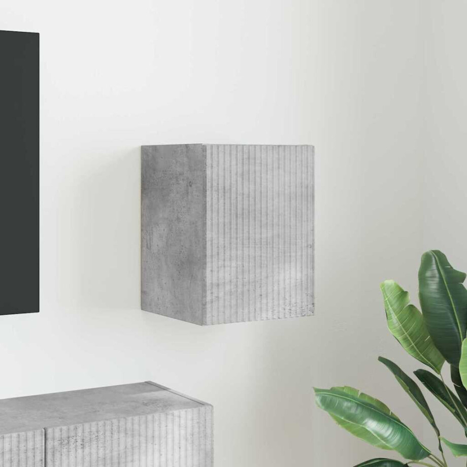 vidaXL TV Wandkast Wandgemonteerd Beton 30 x 31 x 40 cm Bewerkt hout afbeelding 1