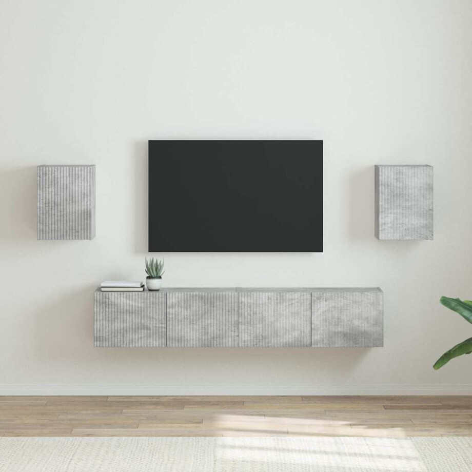 vidaXL TV Wandkast 2 pcs Beton 30 x 31 x 40 cm Bewerkt hout vidaXL TV Wandkast 2 pcs Beton 30 x 31 x 40 cm Bewerkt hout afbeelding 1