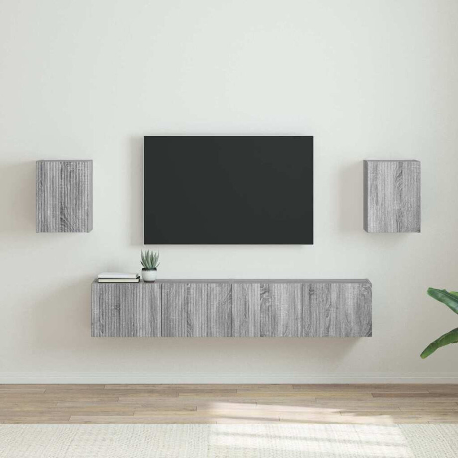 vidaXL TV Wandkast 2 pcs Grijs Sonoma 30 x 31 x 40 cm Bewerkt hout vidaXL TV Wandkast 2 pcs Grijs Sonoma 30 x 31 x 40 cm Bewerkt hout afbeelding 1