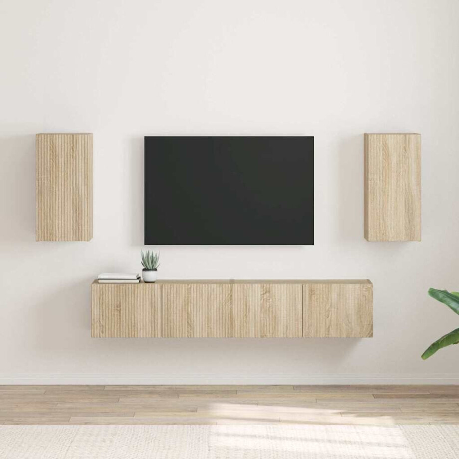 vidaXL TV Wandkast 2 pcs Sonoma 30 x 31 x 60 cm Bewerkt hout vidaXL TV Wandkast 2 pcs Sonoma 30 x 31 x 60 cm Bewerkt hout afbeelding 1