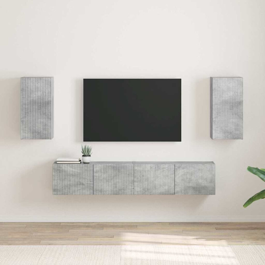 vidaXL TV Wandkast 2 pcs Beton 30 x 31 x 60 cm Bewerkt hout vidaXL TV Wandkast 2 pcs Beton 30 x 31 x 60 cm Bewerkt hout afbeelding 1