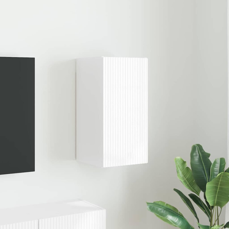 vidaXL TV Wandkast Glanzend Wit 30 x 31 x 60 cm Bewerkt hout vidaXL TV Wandkast Glanzend Wit 30 x 31 x 60 cm Bewerkt hout afbeelding 1