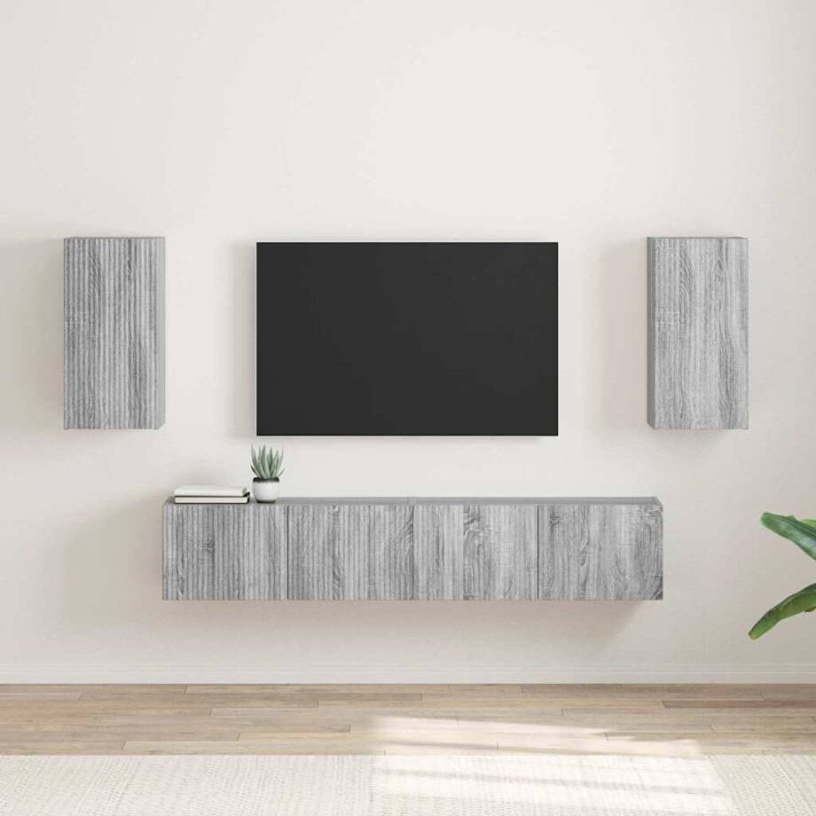 vidaXL TV Wandkast 2 pcs Grijs Sonoma 30 x 31 x 60 cm Bewerkt hout vidaXL TV Wandkast 2 pcs Grijs Sonoma 30 x 31 x 60 cm Bewerkt hout afbeelding 1