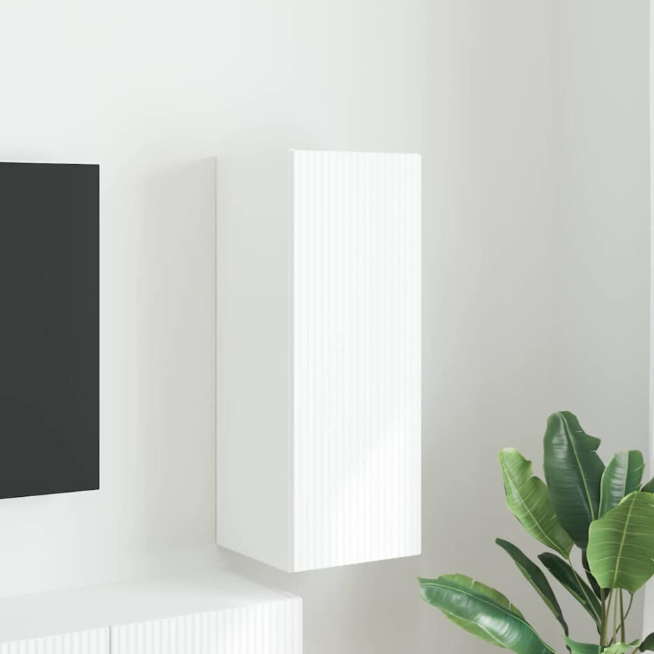 vidaXL TV Wandkast Wandgemonteerd Wit 30 x 31 x 80 cm Bewerkt hout vidaXL TV Wandkast Wandgemonteerd Wit 30 x 31 x 80 cm Bewerkt hout afbeelding 1