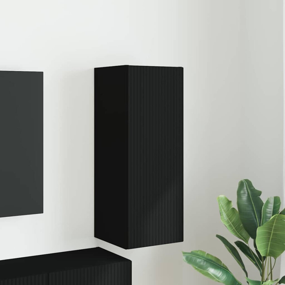 vidaXL TV Wandkast Wandgemonteerd Zwart 30 x 31 x 80 cm Bewerkt hout vidaXL TV Wandkast Wandgemonteerd Zwart 30 x 31 x 80 cm Bewerkt hout afbeelding 1