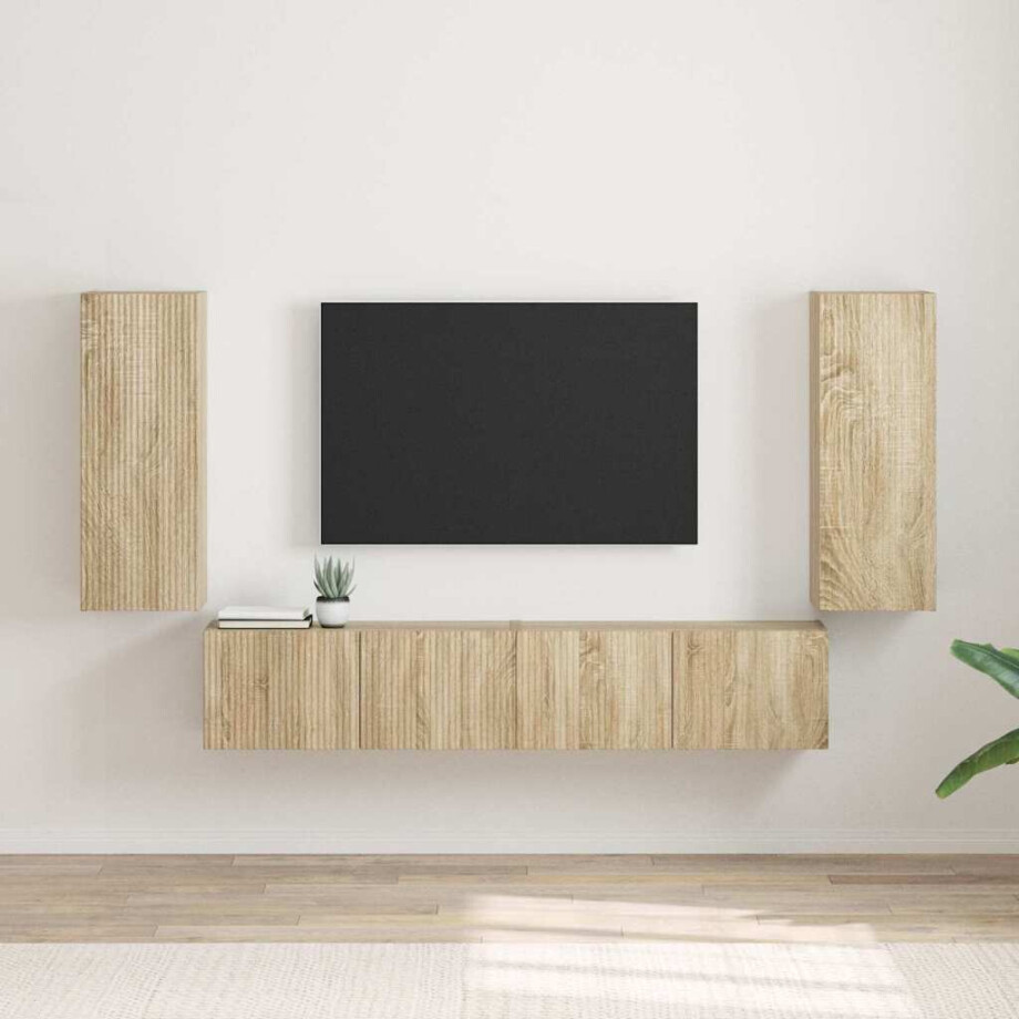 vidaXL TV Wandkast 2 pcs Sonoma 30 x 31 x 80 cm Bewerkt hout vidaXL TV Wandkast 2 pcs Sonoma 30 x 31 x 80 cm Bewerkt hout afbeelding 1