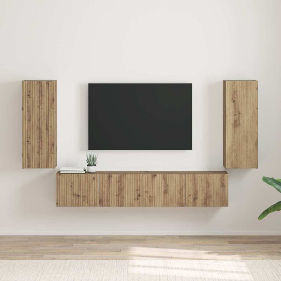 vidaXL TV Wandkast 2 pcs Ambachtelijk eiken 30 x 31 x 80 cm vidaXL TV Wandkast 2 pcs Ambachtelijk eiken 30 x 31 x 80 cm afbeelding 1