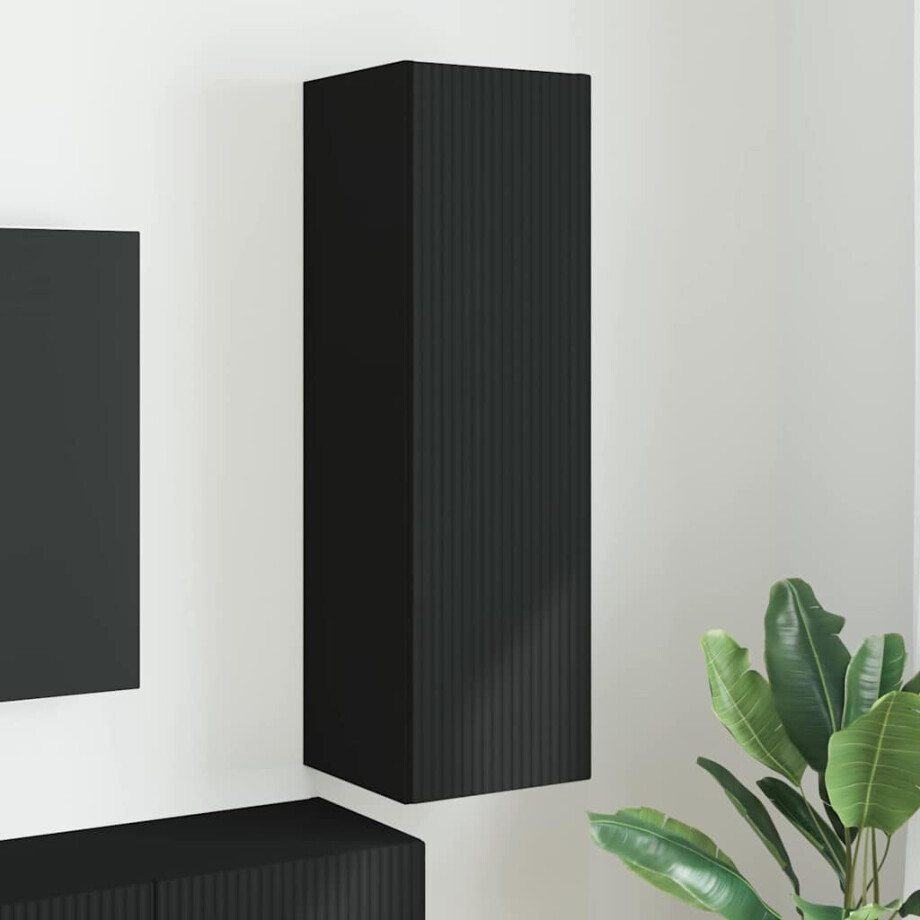 vidaXL TV Wandkast Wandgemonteerd Zwart 30 x 31 x 100 cm Bewerkt hout vidaXL TV Wandkast Wandgemonteerd Zwart 30 x 31 x 100 cm Bewerkt hout afbeelding 1