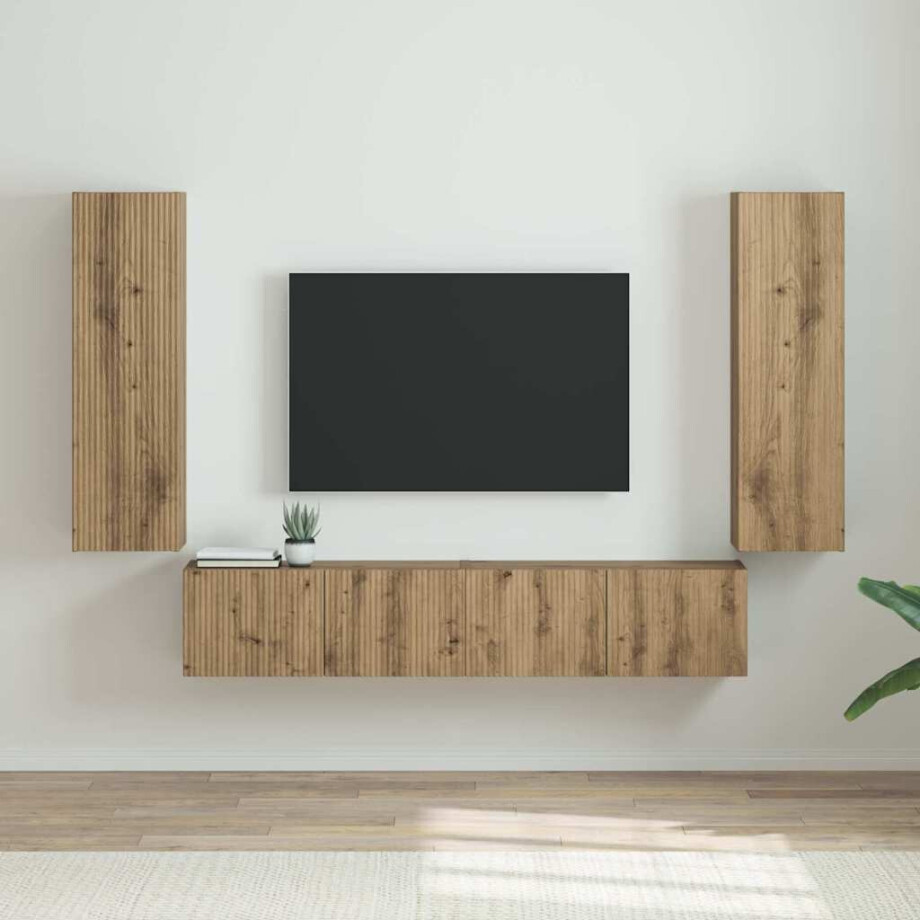 vidaXL TV Wandkast 2 pcs Ambachtelijk eiken 30 x 31 x 100 cm vidaXL TV Wandkast 2 pcs Ambachtelijk eiken 30 x 31 x 100 cm afbeelding 1