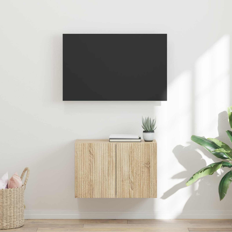vidaXL TV-wandkast Sonoma Eiken 59,5 x 31 x 40 cm Bewerkt hout afbeelding 1