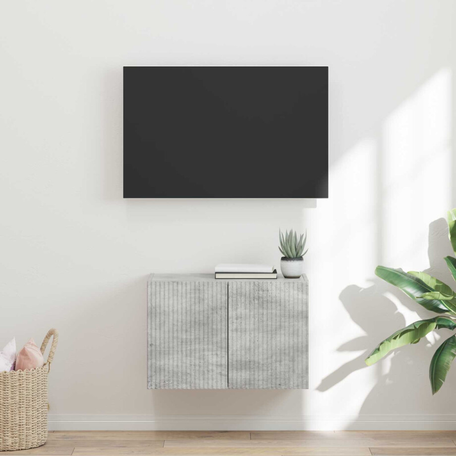 vidaXL TV-wandkast Beton Grijs 59,5 x 31 x 40 cm Bewerkt hout vidaXL TV-wandkast Beton Grijs 59,5 x 31 x 40 cm Bewerkt hout afbeelding 1