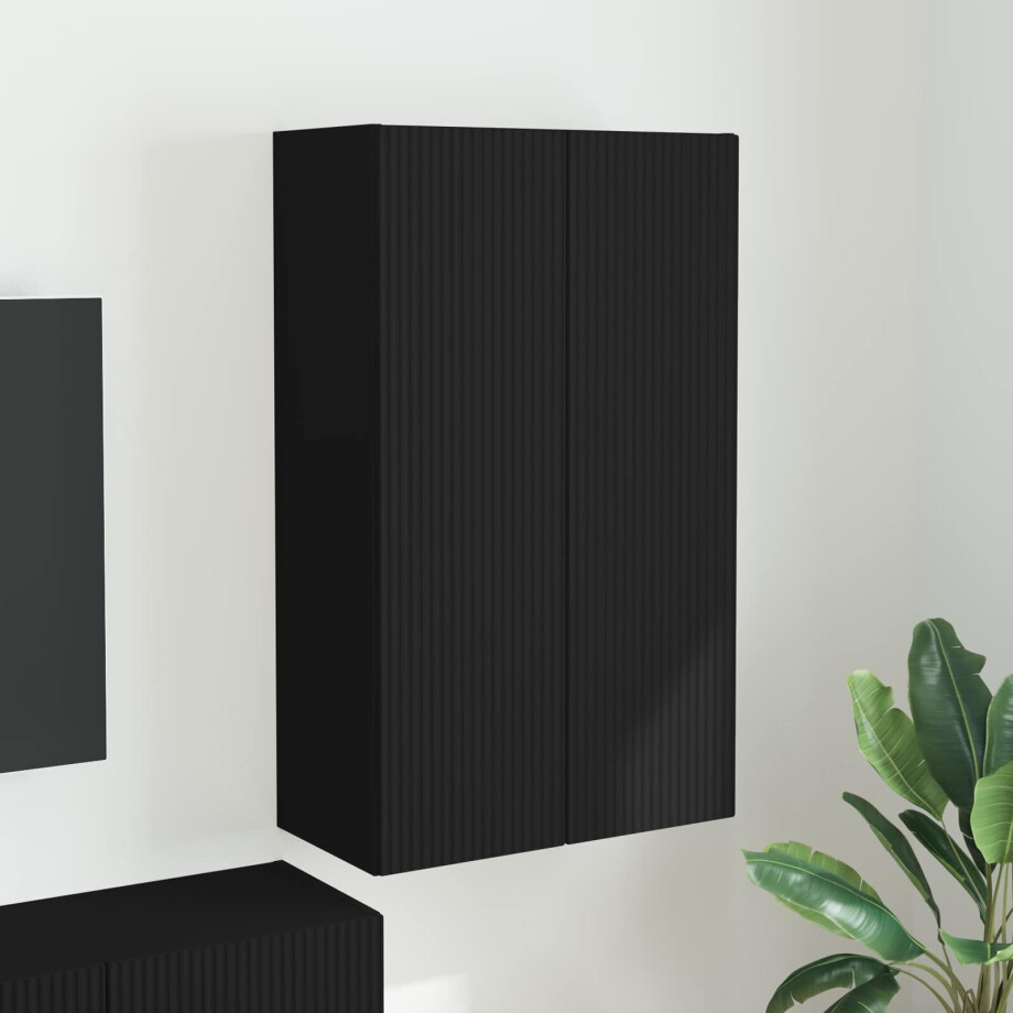 vidaXL TV-wandkast Zwart 59,5 x 31 x 100 cm Bewerkt hout vidaXL TV-wandkast Zwart 59,5 x 31 x 100 cm Bewerkt hout afbeelding 1