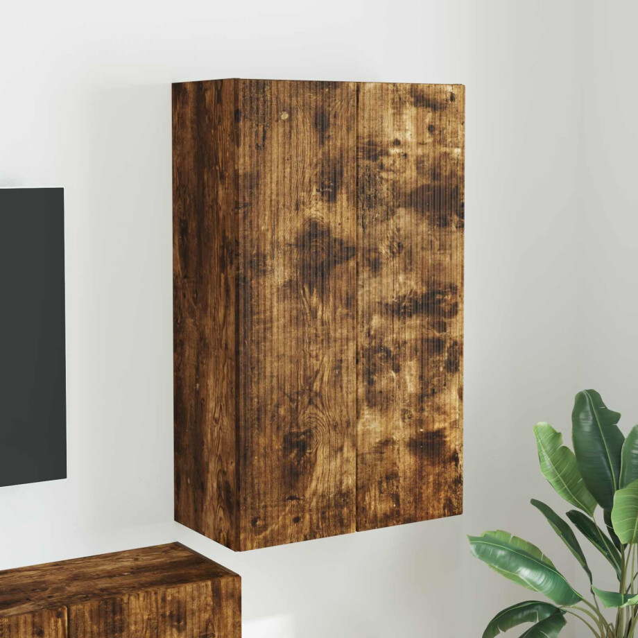 vidaXL TV-wandkast Gerookt eiken 59,5 x 31 x 100 cm Bewerkt hout afbeelding 1