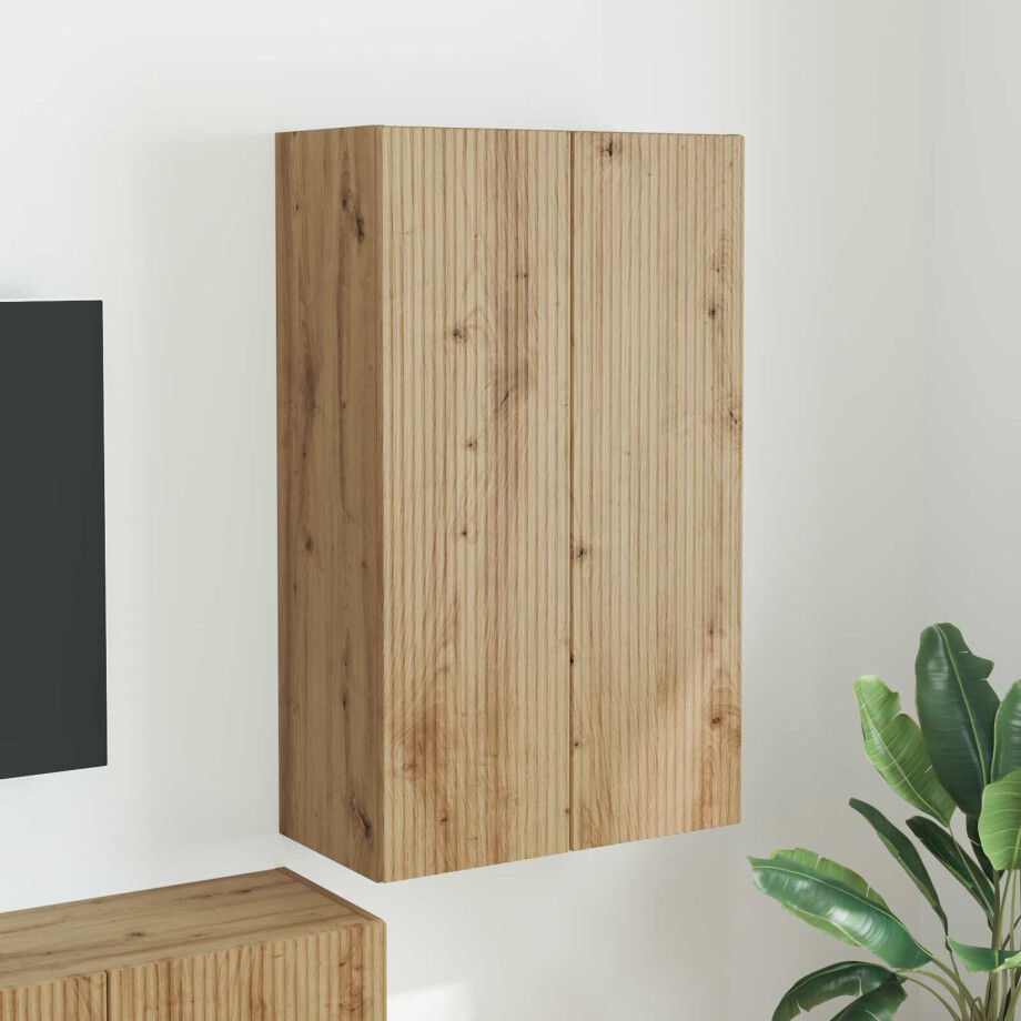vidaXL TV-wandkast Artisan Eiken 59,5 x 31 x 100 cm Bewerkt hout afbeelding 1