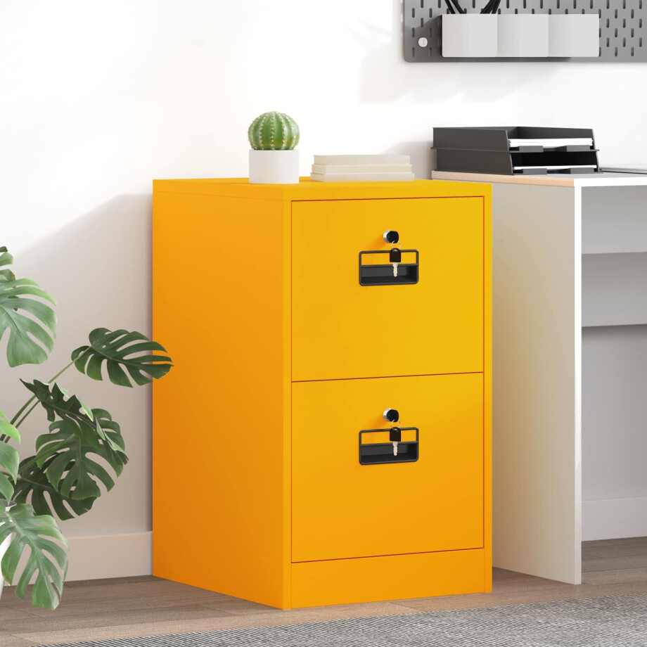 vidaXL Bestandenkast Mosterdgeel 44 x 50 x 74,5 cm Koudgewalst Staal vidaXL Bestandenkast Mosterdgeel 44 x 50 x 74,5 cm Koudgewalst Staal afbeelding 1