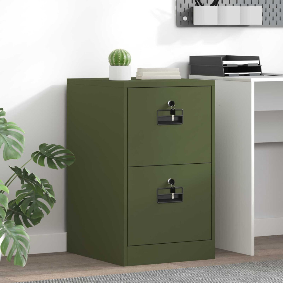 vidaXL Bestandenkast Olijf Groen 44 x 50 x 74,5 cm Koudgewalst Staal afbeelding 1
