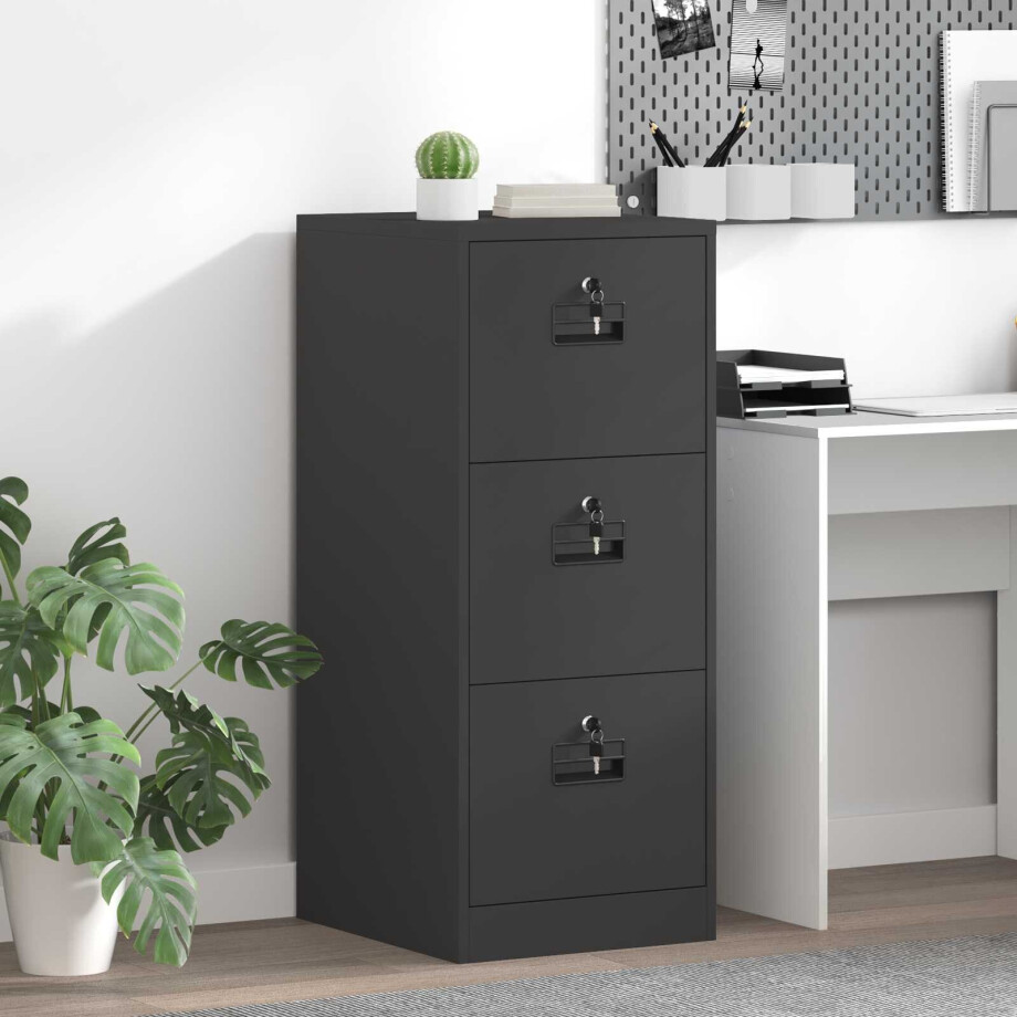 vidaXL Bestandenkast Zwart 44 x 50 x 106,5 cm Koudgewalst Staal afbeelding 1