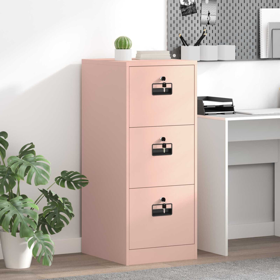 vidaXL Bestandenkast Roze 44 x 50 x 106,5 cm Koudgewalst Staal afbeelding 1
