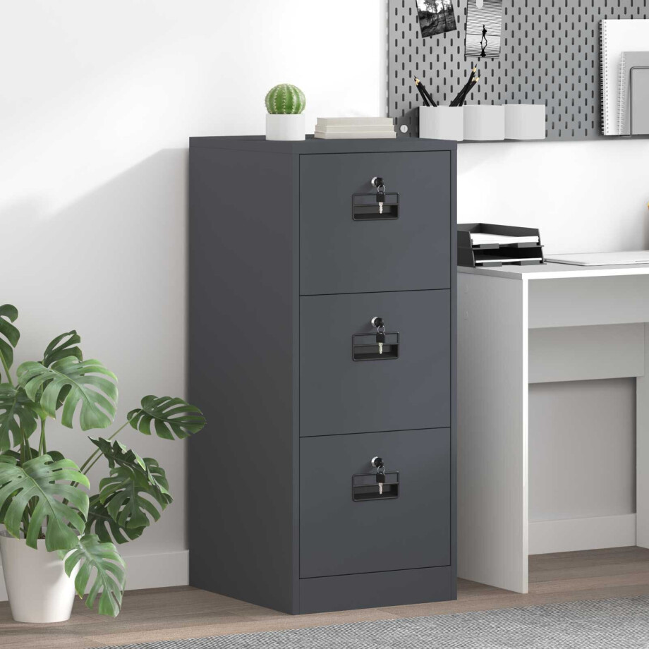 vidaXL Bestandenkast Antraciet 44 x 50 x 106,5 cm Koudgewalst Staal afbeelding 1