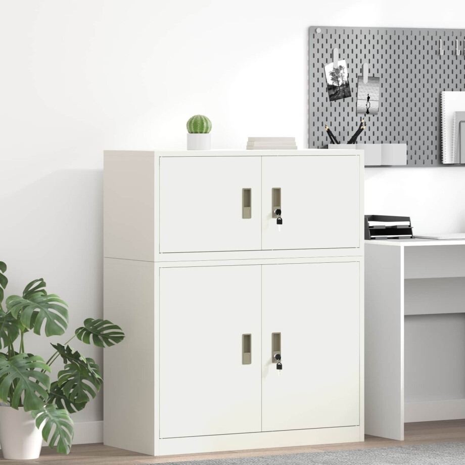vidaXL Opbergkast Wit 90 x 40 x 40 cm Staal vidaXL Opbergkast Wit 90 x 40 x 40 cm Staal afbeelding 1
