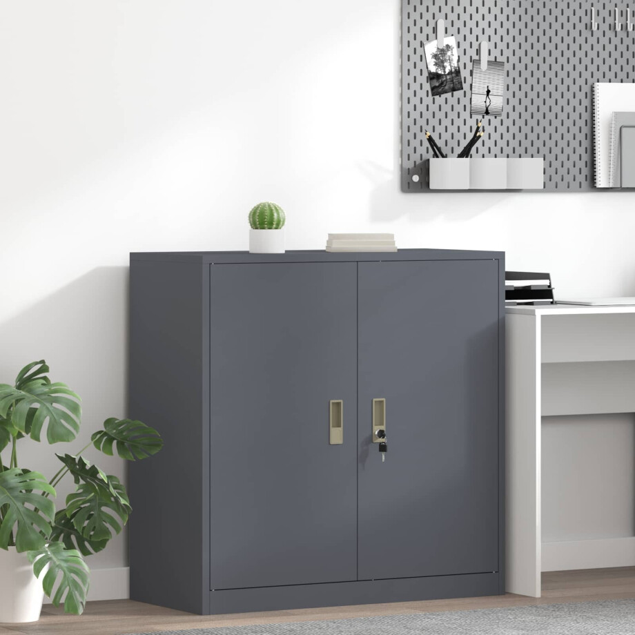 vidaXL Opbergkast Antraciet 90 x 40 x 90 cm Staal afbeelding 1