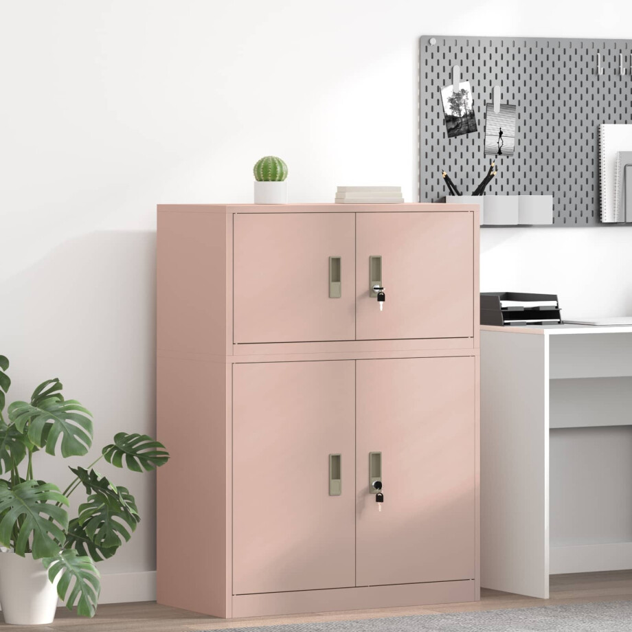 vidaXL Opbergkast Roze 80 x 40 x 40 cm Staal vidaXL Opbergkast Roze 80 x 40 x 40 cm Staal afbeelding 1