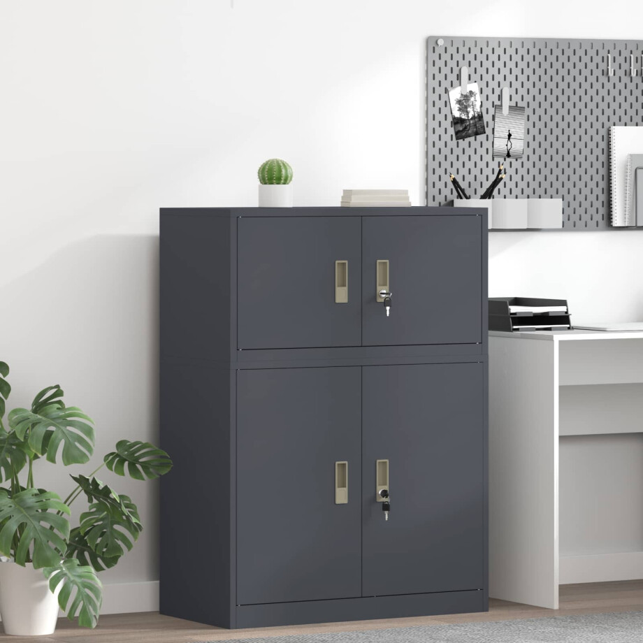 vidaXL Opbergkast Antraciet 80 x 40 x 40 cm Staal afbeelding 1