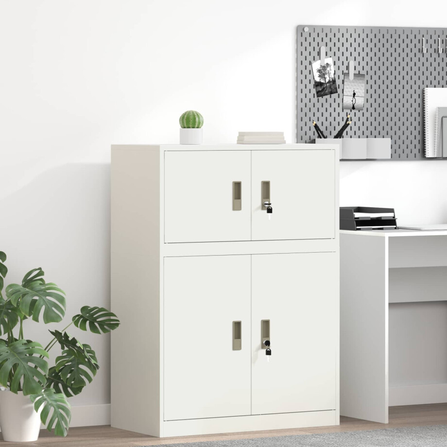 vidaXL Opbergkast Wit 80 x 40 x 40 cm Staal vidaXL Opbergkast Wit 80 x 40 x 40 cm Staal afbeelding 1