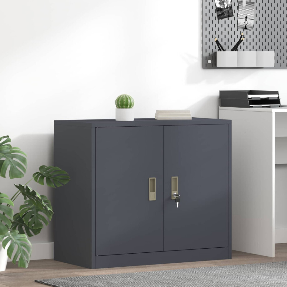 vidaXL Opbergkast Antraciet 80 x 40 x 70 cm Staal afbeelding 1