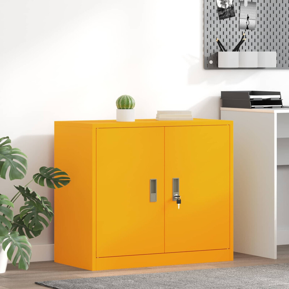 vidaXL Opbergkast Mosterdgeel 80 x 40 x 70 cm Staal vidaXL Opbergkast Mosterdgeel 80 x 40 x 70 cm Staal afbeelding 1