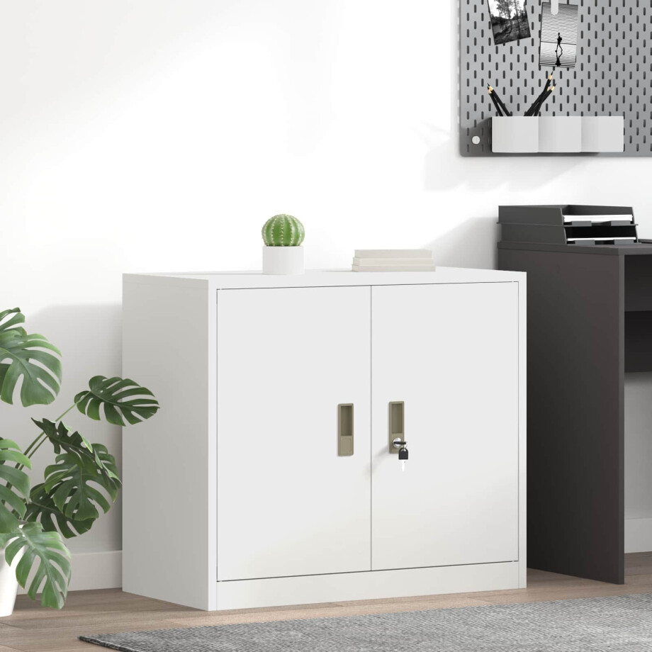 vidaXL Opbergkast Wit 80 x 40 x 70 cm Staal vidaXL Opbergkast Wit 80 x 40 x 70 cm Staal afbeelding 1