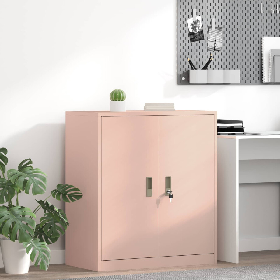 vidaXL Opbergkast Roze 80 x 40 x 90 cm Staal vidaXL Opbergkast Roze 80 x 40 x 90 cm Staal afbeelding 1